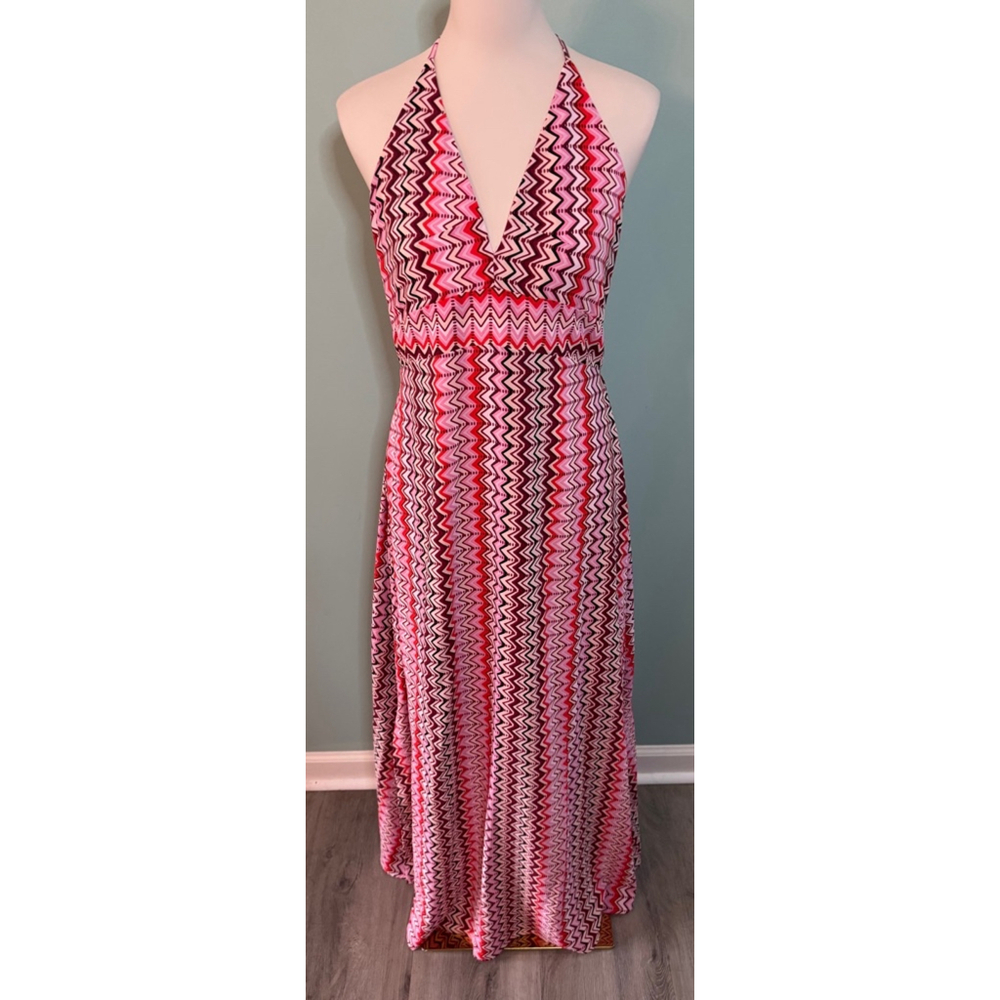 Women's Unbranded Maxi Dress Size L Pink Red Halter
